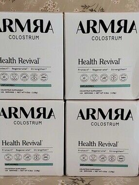 ARMRA Colostrum Health Revival Jar, Unflavored, Set of 4 jars, 4.3oz each, New